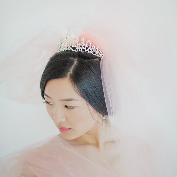 Silver Crystal Half Circle Tiara - Picture 4 of 4